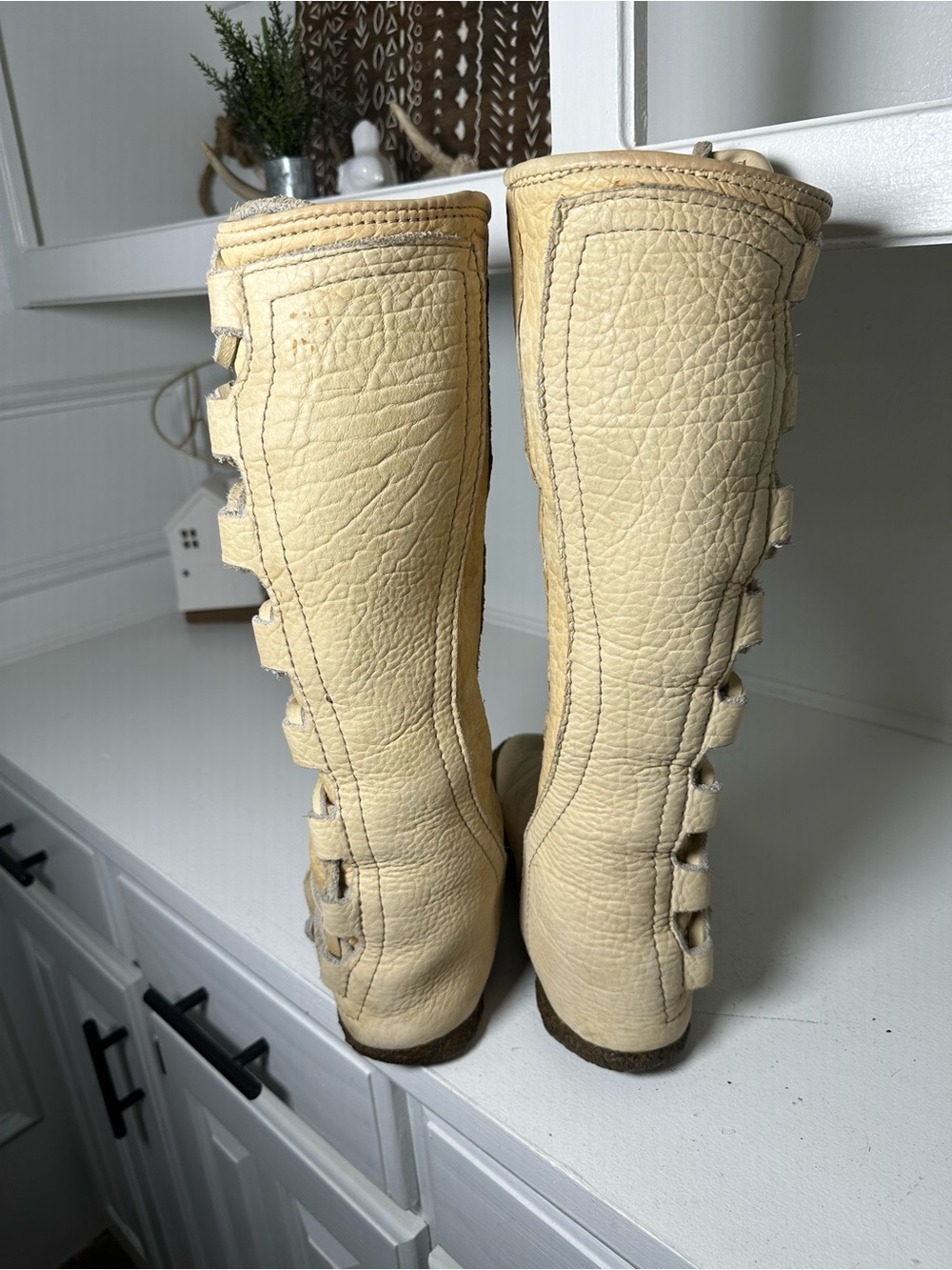 Richard Heinel Original Tall Boot Vintage Handmade Artisan Leather Boho 8-9 Rare - Picture 7 of 11